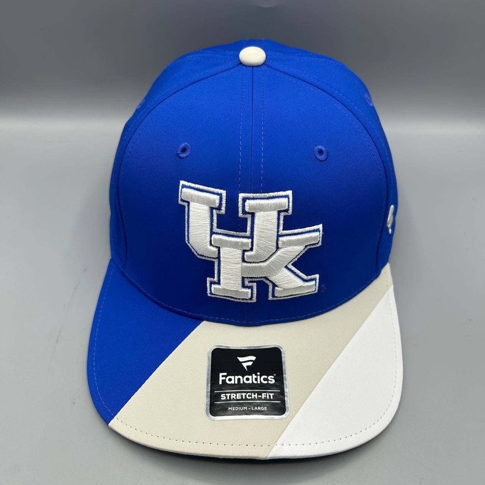 Kentucky Wildcats NCAA Hat Men M-L Blue Fanatics Stretch Fitted Cap New